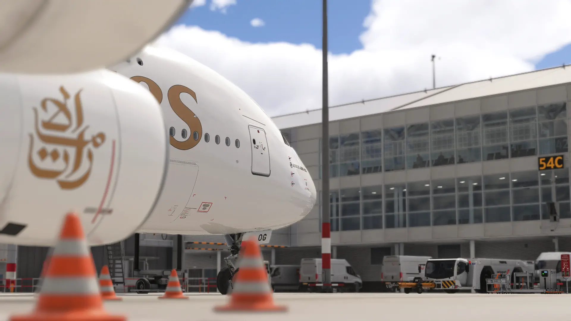 Emirates A380 at Birmingham Airport